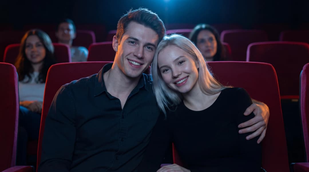 Movie Theater Kiss kiss scene